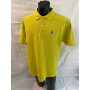 Psycho Bunny Shirt Men’s 8~Medium Skull Graphic Short Sleeve Pique Knit Polo #